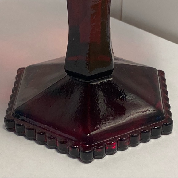 Vintage Avon water Goblet ruby red Glass 1876 Cape Cod design 6” tall - Picture 3 of 9